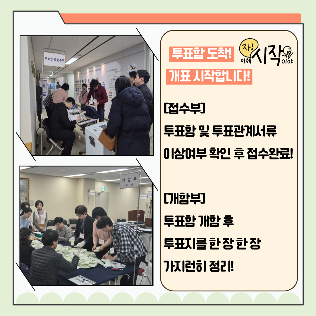 신주무관이 간다! 새마을금고이사장선거 현장취재 Last Scene 완벽한 개표관리, 이렇게 합니다! 카드뉴스. 자세한 이미지 설명은 아래 내용을 참고하시기 바랍니다.