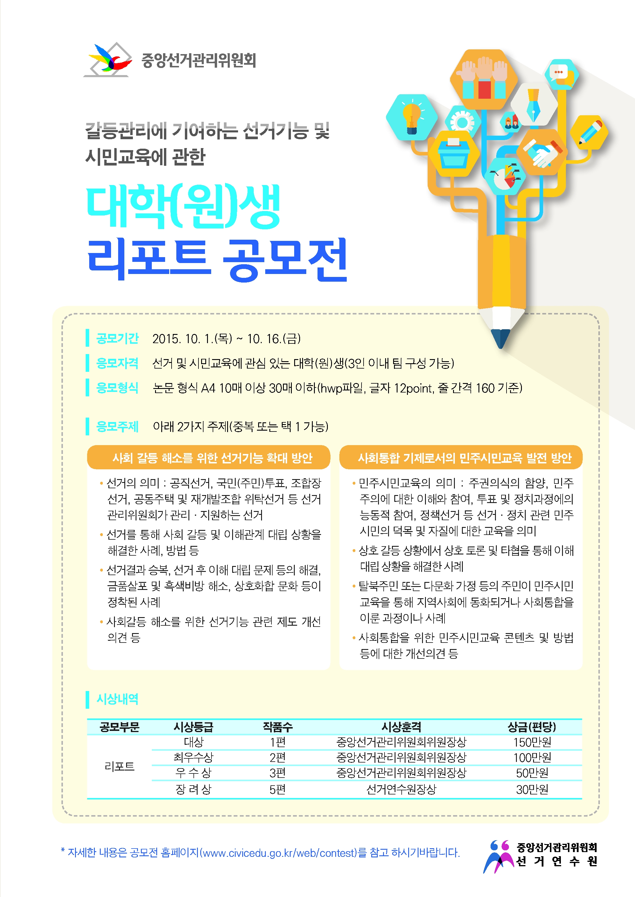갈등관리에 기여하는 선거기능 및 시민교육에 관한 대학(원)생 리포트 공모전
